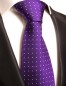 Preview: Extra lange Krawatte 165cm - Krawatte Überlänge - lila gepunktet