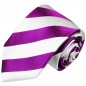 Preview: Extra lange Krawatte 165cm - Krawatte pink gestreift