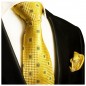 Preview: Extra lange Krawatte 165cm - Krawatte Überlänge - gold kariert