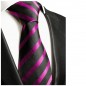 Preview: Krawatte pink schwarz gestreift