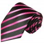 Preview: Pinke Krawatte Seide schwarz gestreift