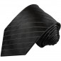 Preview: Krawatte schwarz uni gestreift Seide