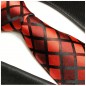 Preview: Krawatte rot schwarz kariert Seide