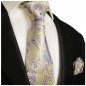 Preview: Extra lange Krawatte 165cm - Krawatte gelb pink floral