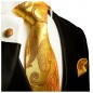 Preview: Extra lange Krawatte 165cm - Krawatte Überlänge - gold paisley