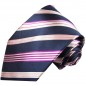 Preview: Extra lange Krawatte 165cm - Krawatte Überlänge - blau pink gestreift