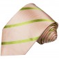 Preview: Krawatte lachs grün gestreift Seide