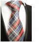 Preview: Extra lange Krawatte 165cm - Krawatte Überlänge - rot blau Schottenmuster
