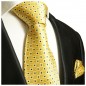 Preview: Extra lange Krawatte 165cm - Krawatte gelb gepunktet