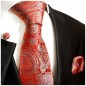 Preview: Extra lange Krawatte 165cm - Krawatte Überlänge - rot paisley