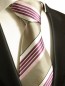 Preview: Extra lange Krawatte 165cm - Krawatte Überlänge - pink grau gestreift
