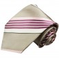 Preview: Krawatte silber grau pink gestreift Seide