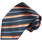Preview: Krawatte blau orange gestreift 722