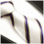 Preview: Extra lange Krawatte 165cm - Krawatte Überlänge - blau weiß gestreift