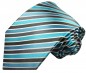Preview: Krawatte türkis blau gestreift Seide 831