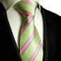 Preview: Extra lange Krawatte 165cm - Krawatte Überlänge - grün pink gestreift