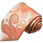 Preview: Extra lange Krawatte 165cm - Krawatte koralle paisley