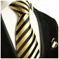 Preview: Krawatte gold schwarz gestreift
