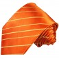 Preview: Extra lange Krawatte 165cm - Krawatte Überlänge - orange gestreift