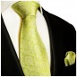 Preview: Krawatte grün floral mit Einstecktuch