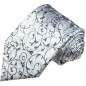 Preview: Extra lange Krawatte 165cm - Krawatte Überlänge - silber blau floral