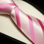 Preview: Extra lange Krawatte 165cm - Krawatte Überlänge - pink gestreift