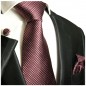 Preview: Krawatte Malve mauve pink gepunktet Seide mit Einstecktuch und Manschettenknöpfe