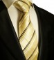 Preview: Extra lange Krawatte 165cm - Krawatte Überlänge - gold braun Schottenmuster