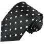Preview: Krawatte schwarz silber gepunktet Seide