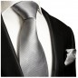 Preview: Extra lange Krawatte 165cm - Krawatte silber grau uni