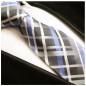 Preview: Extra lange Krawatte 165cm - Krawatte Überlänge - blau Schottenmuster