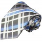 Preview: Extra lange Krawatte 165cm - Krawatte Überlänge - blau Schottenmuster
