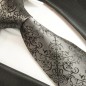 Preview: Krawatte silber grau schwarz barock Seide