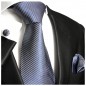 Preview: Krawatte blau mit feinen weissen Streifen Seide 519