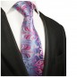 Preview: Krawatte blau rosa pink floral 1011