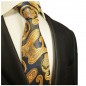 Preview: Krawatte dunkelblau gelb paisley 2025