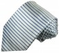 Preview: Krawatte silber blau streifen 429