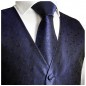 Preview: Blaue Hochzeitsweste mit Plastron Krawatte Einstecktuch und Manschettenknöpfen v8