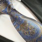 Preview: Krawatte blau gold paisley brokat 2094