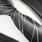 Preview: schwarz silber Krawatte