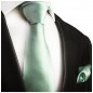 Preview: Krawatte mint grün mit Einstecktuch
