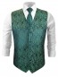 Preview: Hochzeitsweste mit Krawatte grün blau paisley