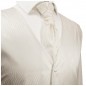 Preview: Hochzeitswesten Set 5tlg ivory + Hemd Modern Fit creme V25HL82
