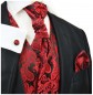 Preview: Rote Hochzeitsweste paisley Muster v99