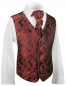 Preview: Rote paisley Weste mit Plastron