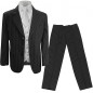 Preview: Kinder Anzug / Jungen Anzug festlich schwarz Nadelstreifen + weißes Westenset