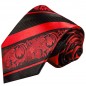 Preview: Rote Krawatte schwarz barock gestreift Seide