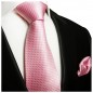 Preview: Krawatte pink uni einfarbig Seide mit Einstecktuch