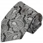 Preview: Krawatte grau schwarz paisley brokat Seide