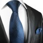 Preview: Krawatte dunkelblau Seide mit Einstecktuch
